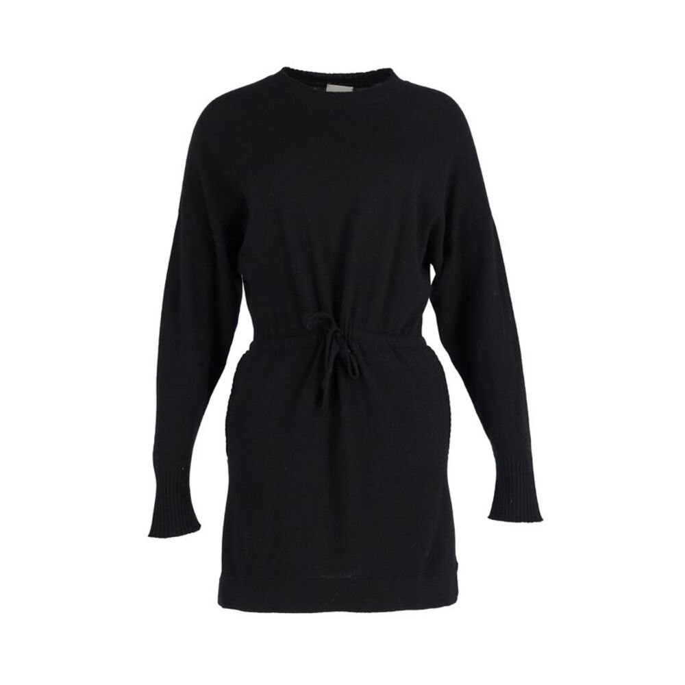 Le Kasha Ribbed Drawstring Waist Tunic in Black Cashmere
